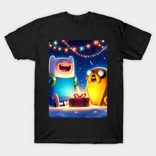 Epic Yuletide Adventures Unleashed: Adventure Time Christmas Art for Whimsical Holiday Designs! T-Shirt